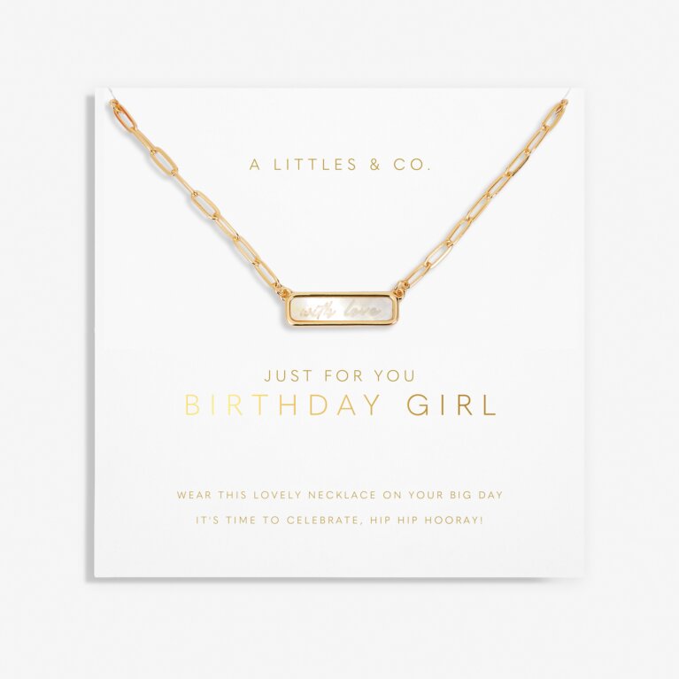My Moments 'Just For You Birthday Girl' Necklace in Gold-Tone Plating