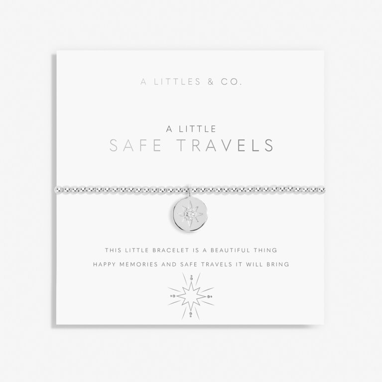 A Little 'Safe Travels' Bracelet in Silver Plating