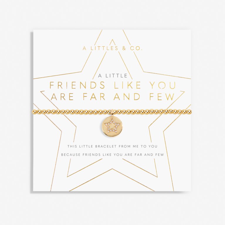 A Little 'Friends Like You Are Far And Few' Bracelet in Gold-Tone Plating