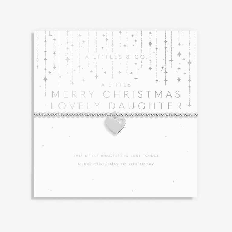 Christmas A Little 'Merry Christmas Lovely Daughter' Bracelet in Silver Plating