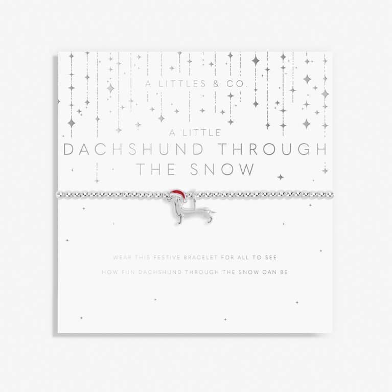 Christmas A Little 'Dachshund Through The Snow' Bracelet in Silver Plating