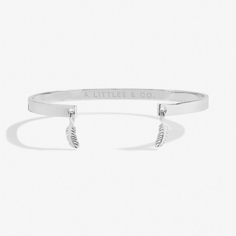 Bracelet Bar Feather in Silver Plating