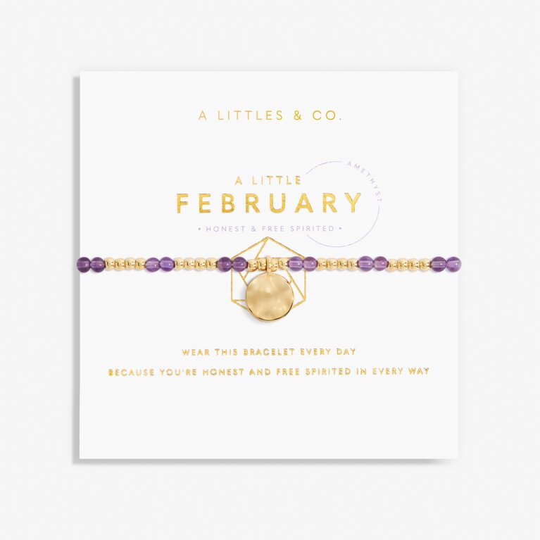Birthstone A Little February Bracelet in Gold-Tone Plating