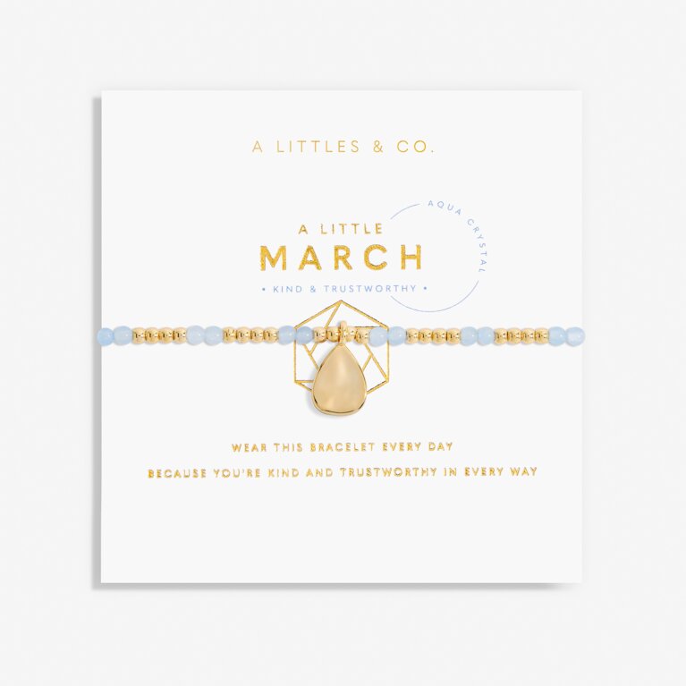 Birthstone A Little March Bracelet in Gold-Tone Plating
