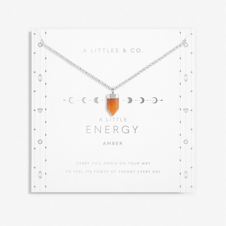 Affirmation Crystal A Little 'Energy' Necklace in Silver Plating
