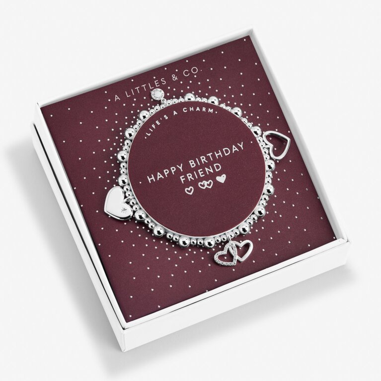 Life's A Charm 'Happy Birthday Friend' Bracelet in Silver Plating