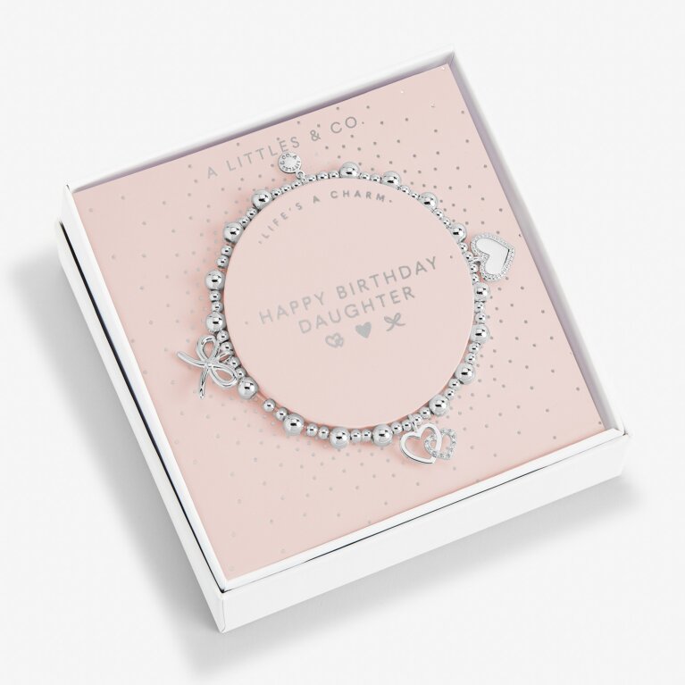 Life's A Charm 'Happy Birthday Daughter' Bracelet in Silver Plating