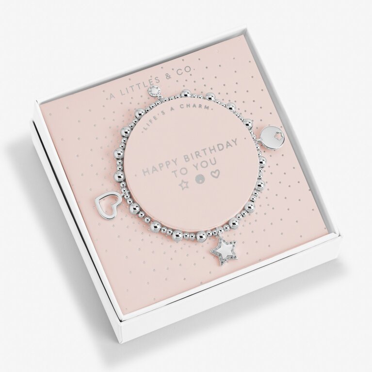 Life's A Charm 'Happy Birthday To You' Bracelet in Silver Plating