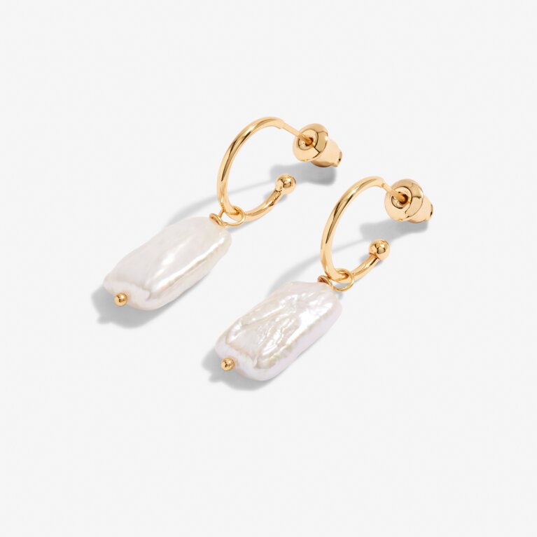 Lumi Pearl Hoop Earrings in Gold-Tone Plating