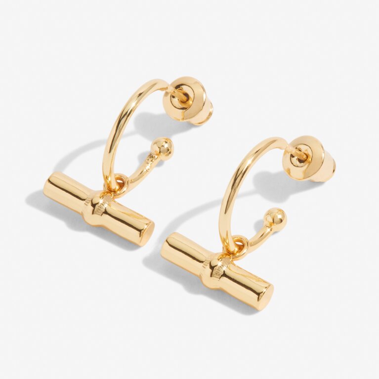 Aura Bar Hoop Earrings in Gold-Tone Plating