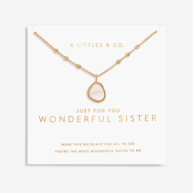 My Moments 'Just For You Wonderful Sister' Necklace in Gold-Tone Plating