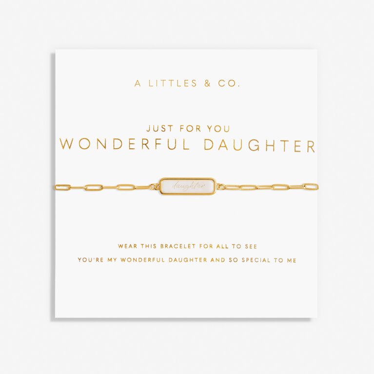 My Moments 'Just For You Wonderful Daughter' Bracelet in Gold-Tone Plating