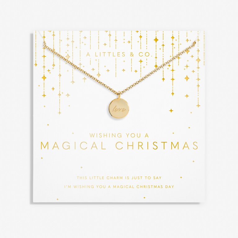 My Moments Christmas 'Wishing You A Magical Christmas' Necklace in Gold-Tone Plating