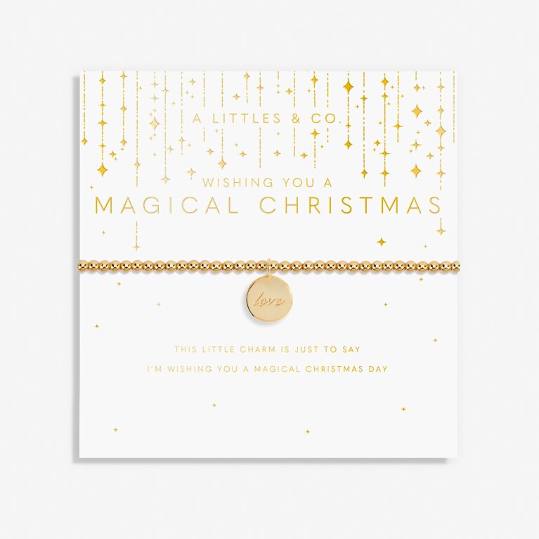 My Moments Christmas 'Wishing You A Magical Christmas' Bracelet in Gold-Tone Plating