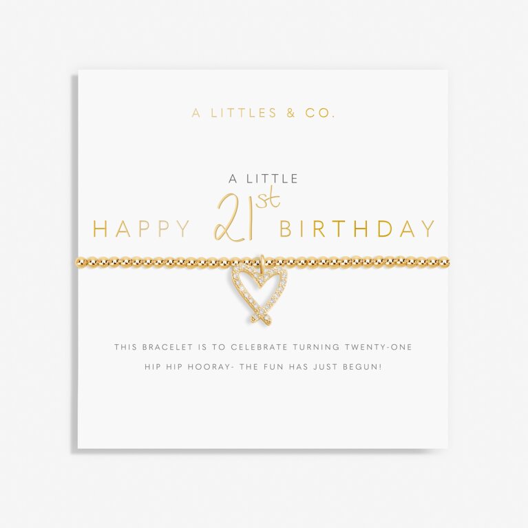A Little 'Happy 21st Birthday' Bracelet in Gold-Tone Plating
