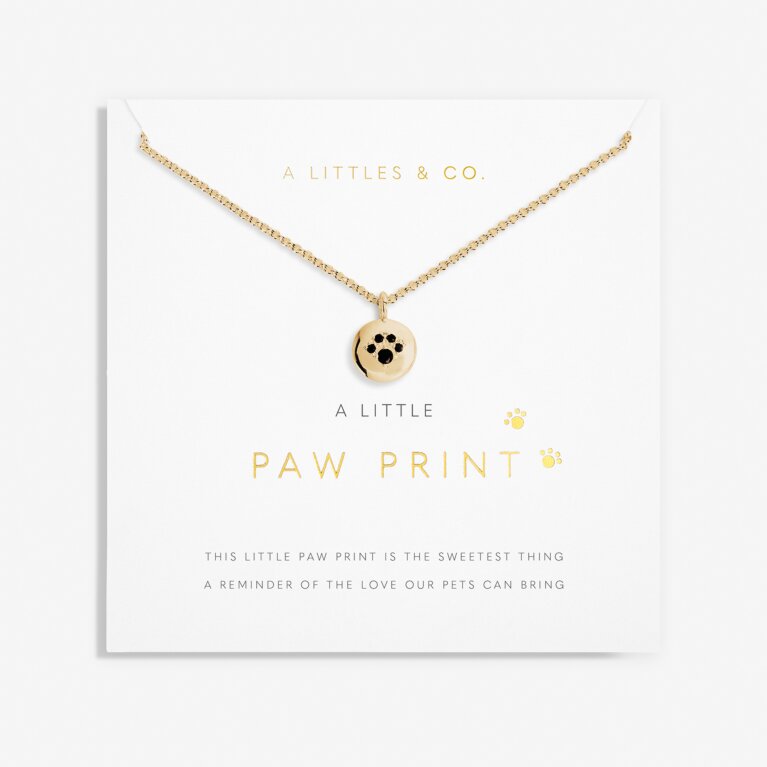 A Little 'Paw Print' Necklace in Gold-Tone Plating
