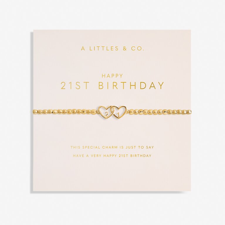 Forever Yours 'Happy 21st' Bracelet in Gold-Tone Plating