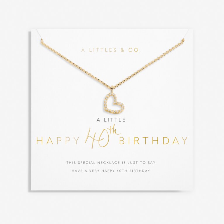 A Little 'Happy 40th Birthday' Necklace in Gold-Tone Plating