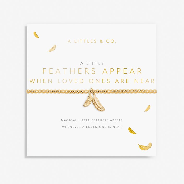 A Little 'Feathers Appear When Loved Ones Are Near' Bracelet in Gold-Tone Plating