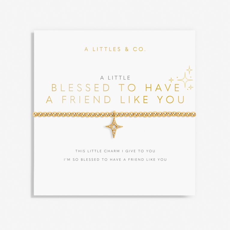 A Little 'Blessed To Have A Friend Like You' Bracelet in Gold-Tone Plating