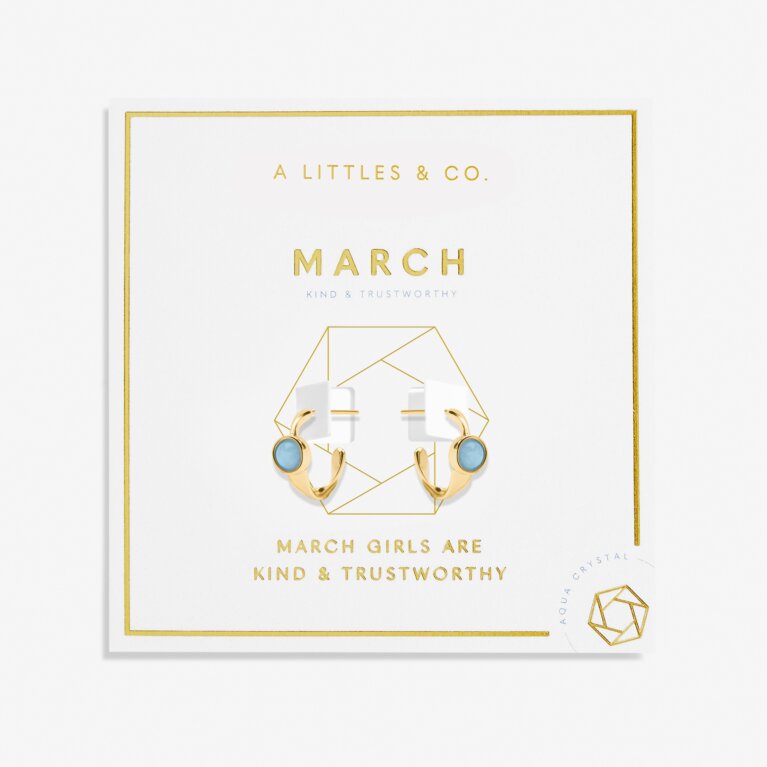 March' Birthstone Hoop Earrings In Gold-Tone Plating