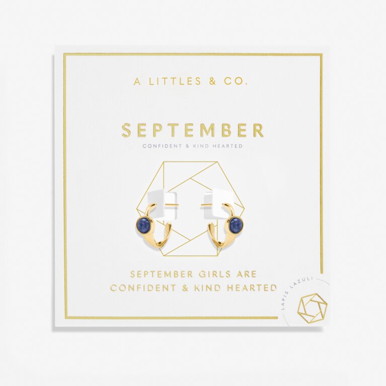 September' Birthstone Hoop Earrings In Gold-Tone Plating