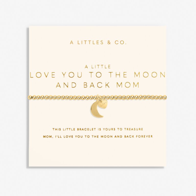 A Little 'I Love You To The Moon And Back Mom' Bracelet In Gold-Tone Plating