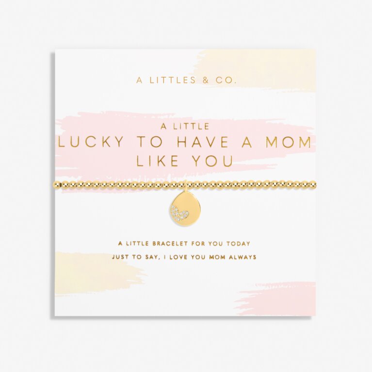 Mother's Day A Little 'Lucky To Have A Mom Like You' Bracelet In Gold-Tone Plating