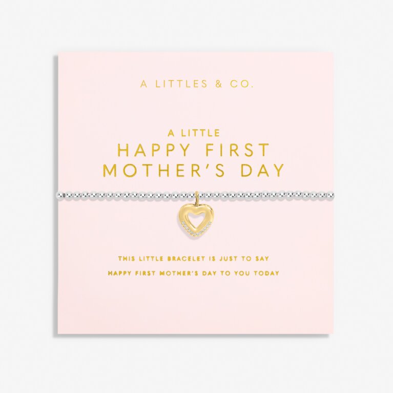 Mother's Day A Little 'Happy First Mother's Day' Bracelet In Silver Plating And Gold-Tone Plating