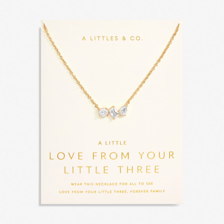 Love From Your Little Ones 'Three' Necklace In Gold-Tone Plating