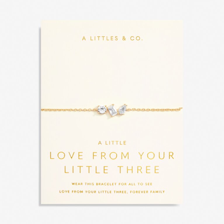 Love From Your Little Ones 'Three' Bracelet In Gold-Tone Plating