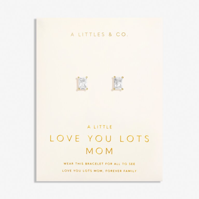 Love From Your Little Ones 'Love You Lots Mom' Stud Earrings In Gold-Tone Plating