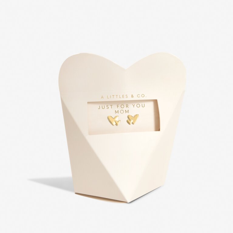 From The Heart Gift Box 'Just For You Mom' Earrings In Gold-Tone Plating