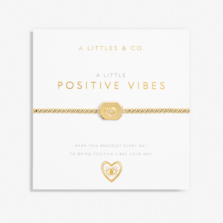A Little 'Positive Vibes' Bracelet In Gold-Tone Plating
