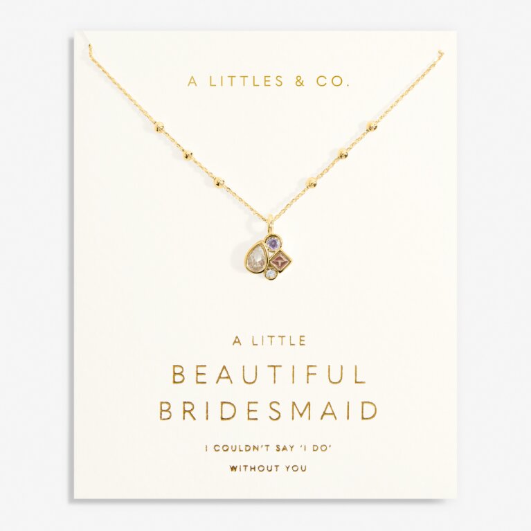 Bridal A Little 'Beautiful Bridesmaid' Necklace In Gold-Tone Plating