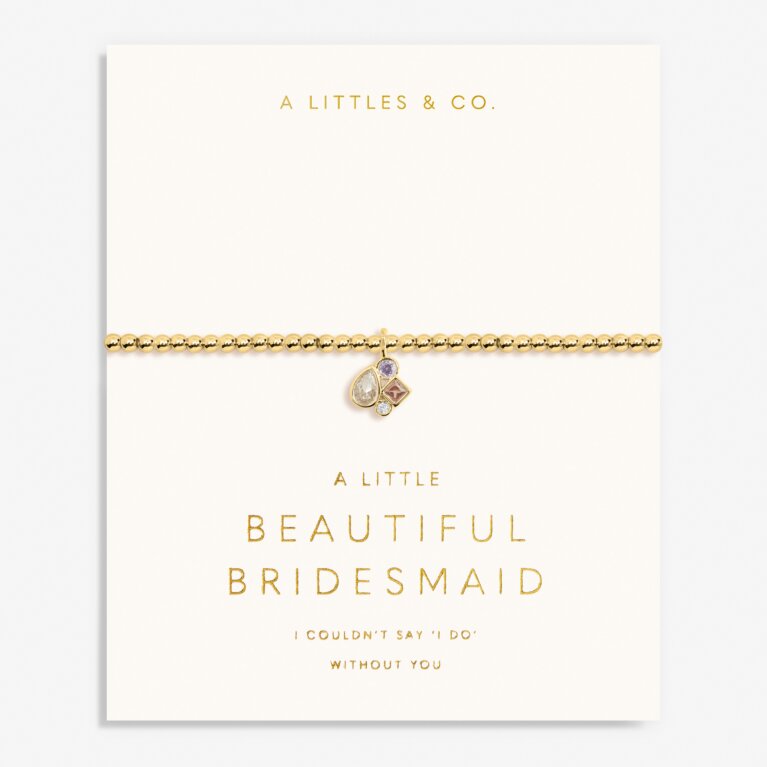 Bridal A Little 'Beautiful Bridesmaid' Bracelet In Gold-Tone Plating