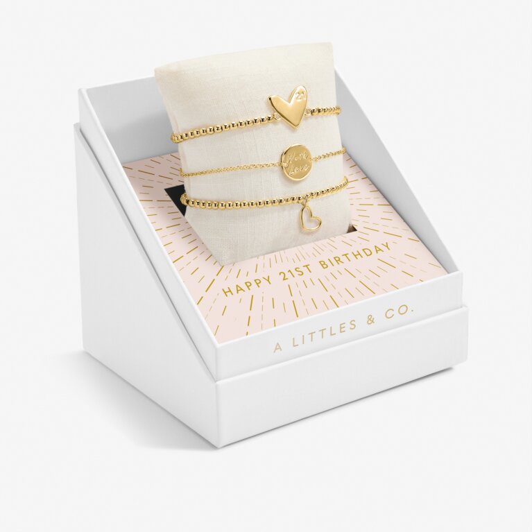 Celebrate You Gift Box 'Happy 21st Birthday' In Gold-Tone Plating