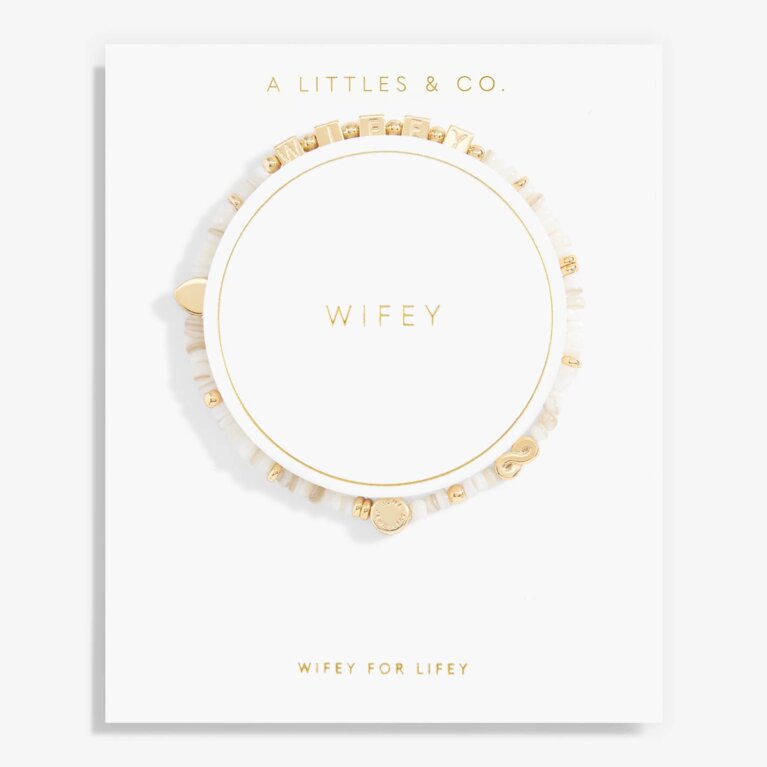 Bridal Happy Little Moments 'Wifey' Bracelet In Gold-Tone Plating