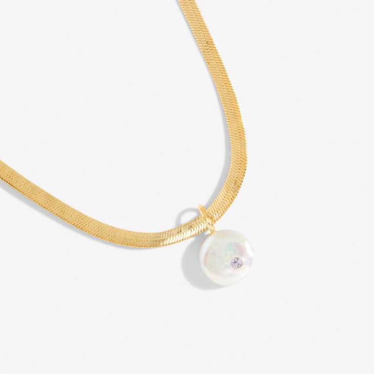Solaria Coin Pearl Necklace In Gold-Tone Plating