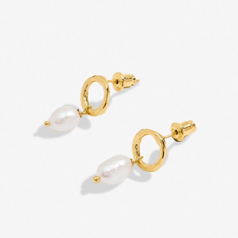 Solaria Baroque Pearl Loop Hoop Earrings In Gold-Tone Plating