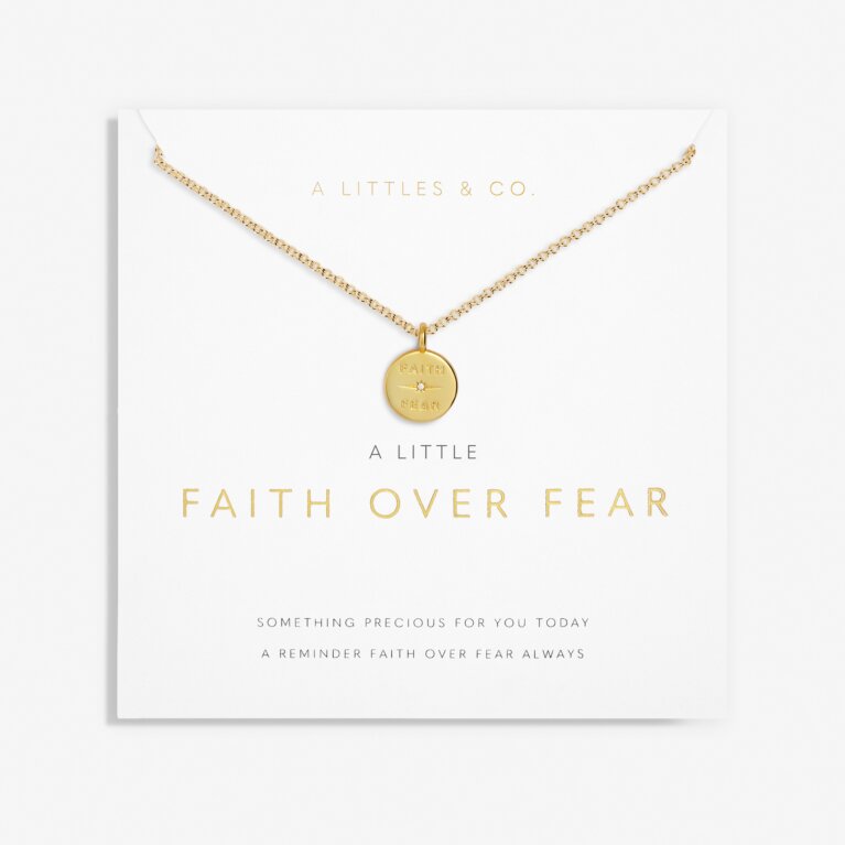 A Little 'Faith Over Fear' Necklace In Gold-Tone Plating