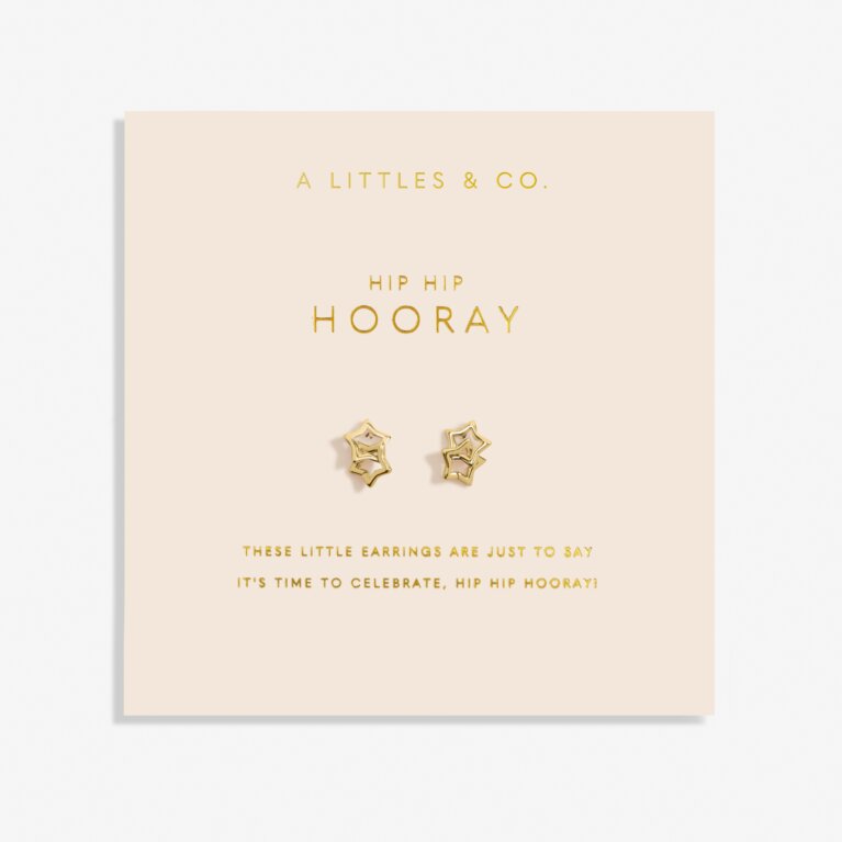 Forever Yours 'Hip Hip Hooray' Earrings In Gold-Tone Plating