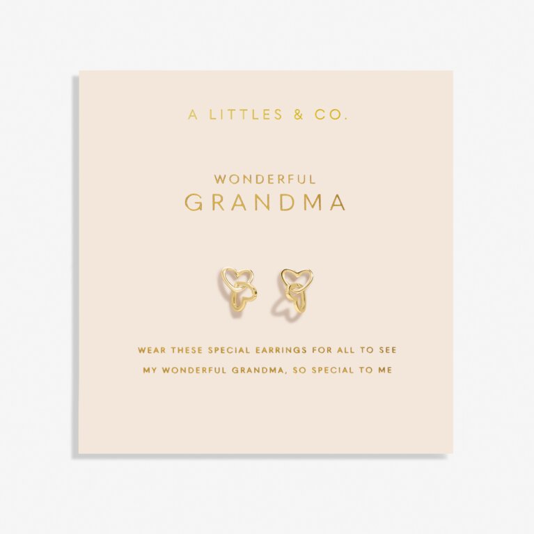 Forever Yours 'Wonderful Grandma' Earrings In Gold-Tone Plating