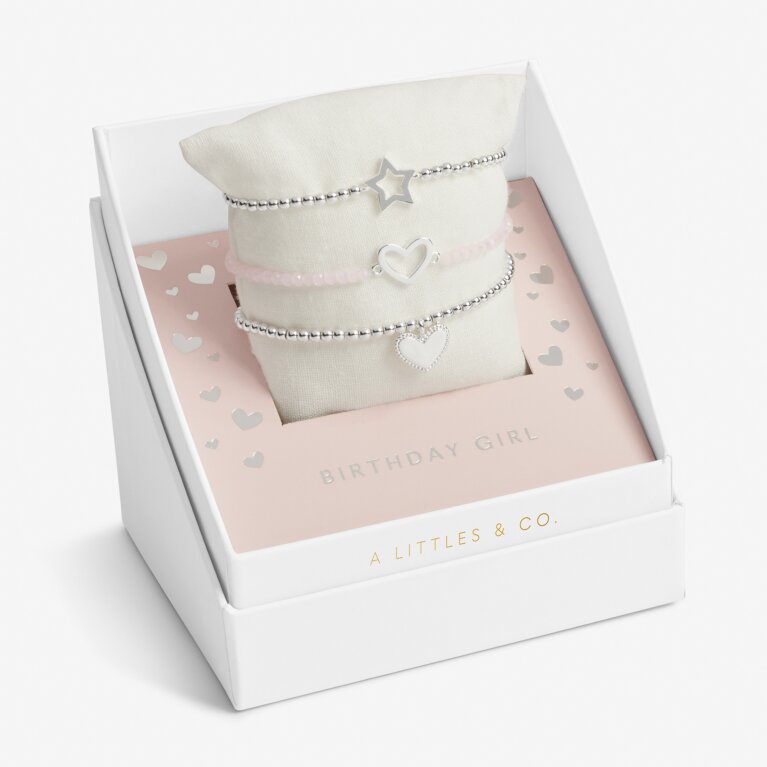 Kid's Celebrate You 'Birthday Girl' Bracelet Gift Box in Silver Plating