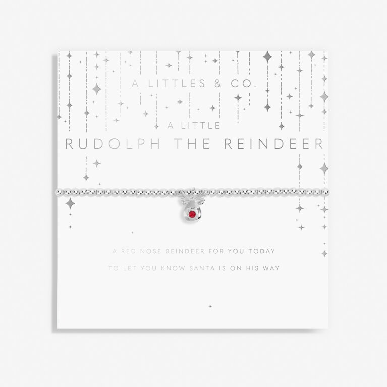 Kid's Christmas A Little 'Rudolph The Reindeer' Bracelet in Silver Plating