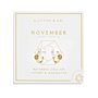 November' Birthstone Hoop Earrings In Gold-Tone Plating